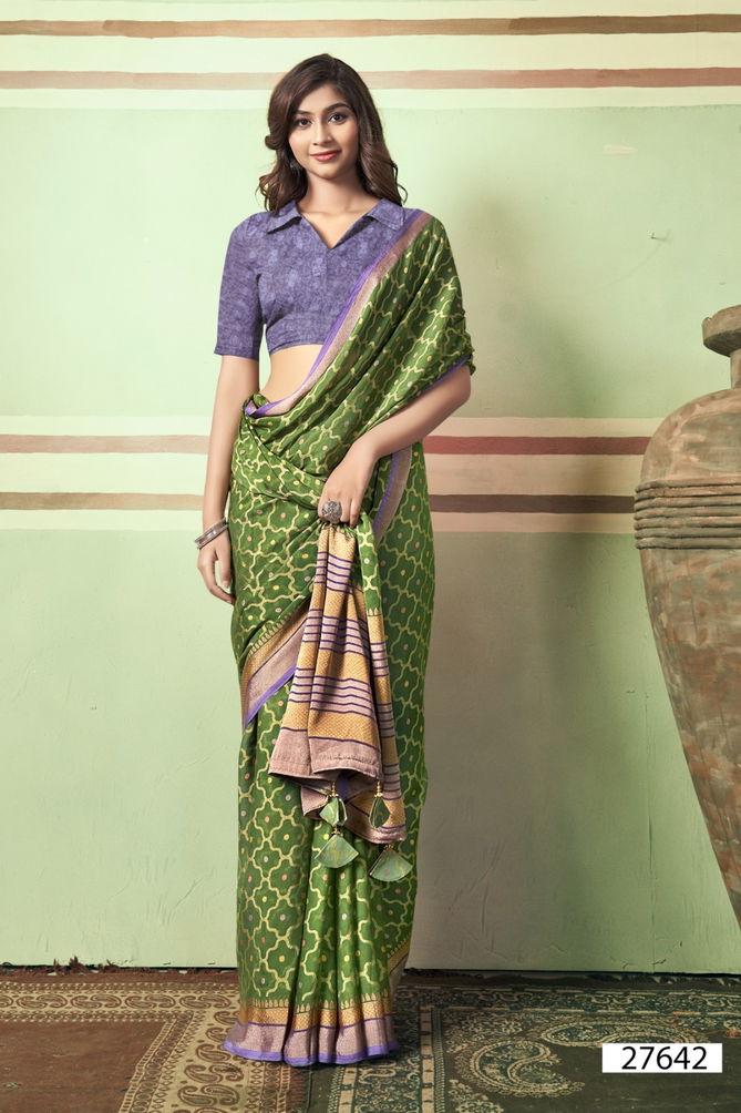 Monalika By Vallabhi Printed Brasso Sarees Wholesale Shop In Surat